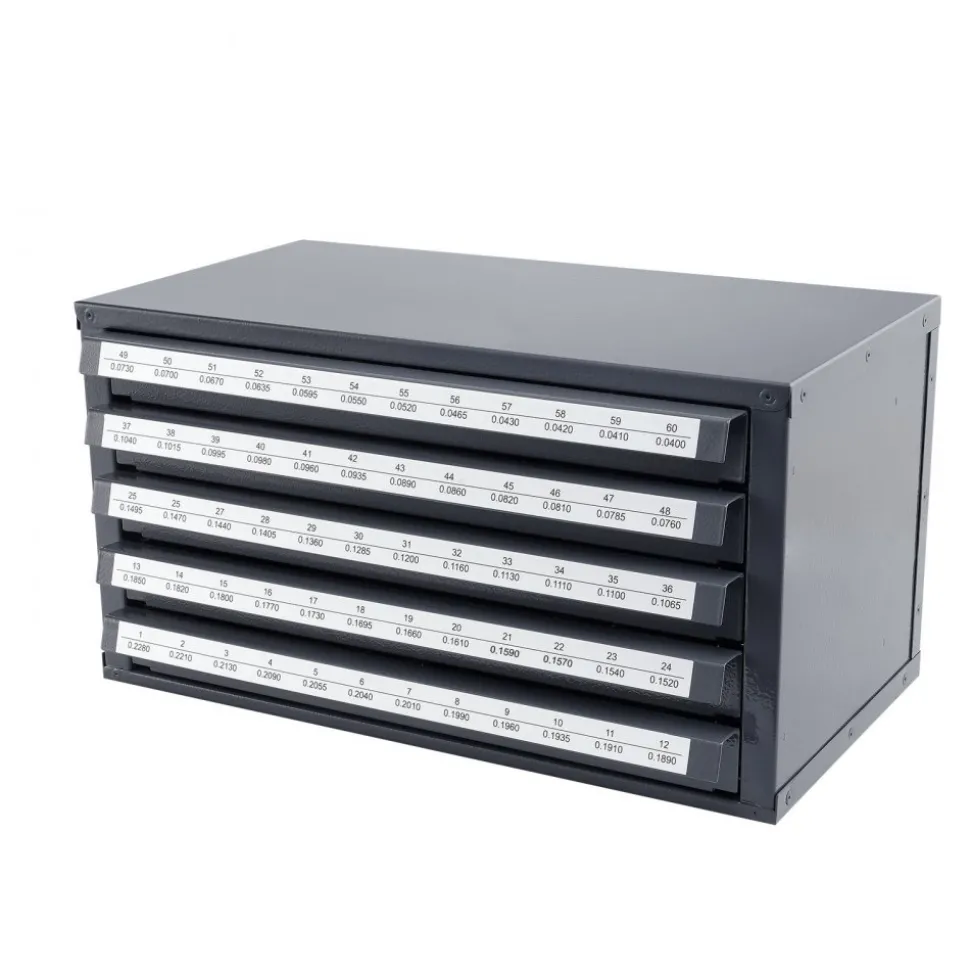 VEVOR Drill Bit Dispenser Cabinet, Five-Drawer Drill Bit Organizer Cabinet for #1 to #60 Steel Drill Dispenser Organizer Cabinet with Labels, Stackable Drill Dispenser for Drill Bit Storage