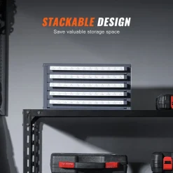 VEVOR Drill Bit Dispenser Cabinet, Five-Drawer Drill Bit Organizer Cabinet for #1 to #60 Steel Drill Dispenser Organizer Cabinet with Labels, Stackable Drill Dispenser for Drill Bit Storage