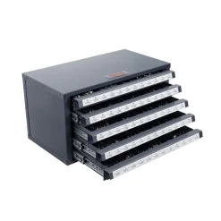 VEVOR Drill Bit Dispenser Cabinet, Five-Drawer Drill Bit Organizer Cabinet for #1 to #60 Steel Drill Dispenser Organizer Cabinet with Labels, Stackable Drill Dispenser for Drill Bit Storage