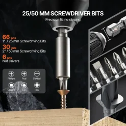 VEVOR Drill Bit Set, 246 Pieces Drill and Driver Bit Set, Screwdriver Bit Set Suitable for Wood Metal Cement Drilling and Screw Driving, Drill Bit Sets Combo Kit Assorted in Organized Carrying Case