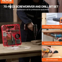 VEVOR Drill Bit Set, 318 Pieces Drill and Driver Bit Set, Screwdriver Bit Set Suitable for Wood Metal Cement Drilling and Screw Driving, Drill Bit Sets Combo Kit Assorted in Organized Carrying Case