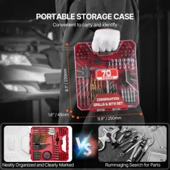 VEVOR Drill Bit Set, 318 Pieces Drill and Driver Bit Set, Screwdriver Bit Set Suitable for Wood Metal Cement Drilling and Screw Driving, Drill Bit Sets Combo Kit Assorted in Organized Carrying Case