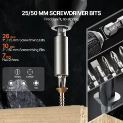 VEVOR Drill Bit Set, 70 Pieces Drill and Driver Bit Set, Screwdriver Bit Set Suitable for Wood Metal Cement Drilling and Screw Driving, Drill Bit Sets Combo Kit Assorted in Organized Carrying Case