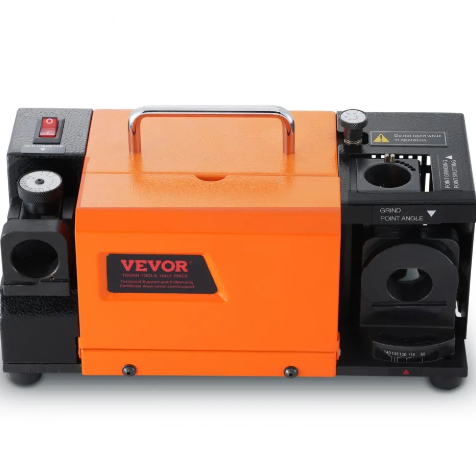 VEVOR Drill Bits Sharpener, 3-20mm End Mill Grinder Sharpener, Lip Relief Angle & 95°-135° Point Angle Adjustable Drill Bit Re-Sharpener, Portable Sharpening Machine with 18 Collets, CBN & SDC Wheel