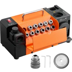 VEVOR Drill Bits Sharpener MR-13A+, 3-15mm Drill Bit Grinder Sharpener with 95°-135° Adjustable Point Angle, 5800RPM High Speed Re-Sharpening Machine with 13 Collets & CBN Wheel for Workshops Garages
