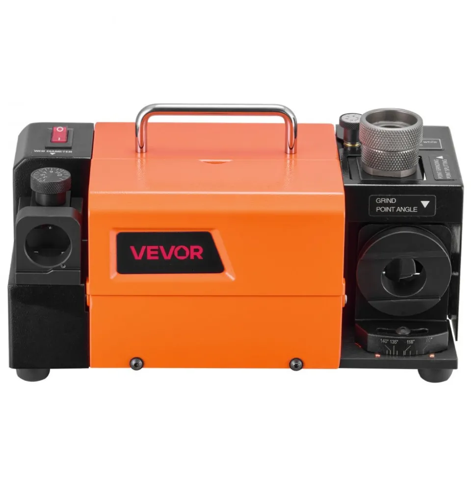 VEVOR Drill Bits Sharpener MR-13B+, 3-15mm Drill Bit Grinder Sharpener with Adjustable Lip Relief Angle & 95°-135° Point Angle, 5800RPM High Speed Re-Sharpener with 13 Collets, CBN & SDC Wheels