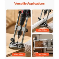 VEVOR Drill Guide, Multi-Angle Press Portable Precision Drilling Guide Jig Attachment, with Large Handle and Mounting Holes, Aluminum Alloy, for Drilling Angled or Straight Holes, for Wood Working