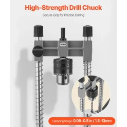VEVOR Drill Guide, Multi-Angle Press Portable Precision Drilling Guide Jig Attachment, with Large Handle and Mounting Holes, Aluminum Alloy, for Drilling Angled or Straight Holes, for Wood Working