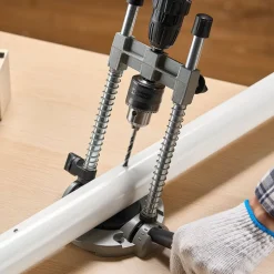VEVOR Drill Guide, Multi-Angle Press Portable Precision Drilling Guide Jig Attachment, with Large Handle and Mounting Holes, Aluminum Alloy, for Drilling Angled or Straight Holes, for Wood Working