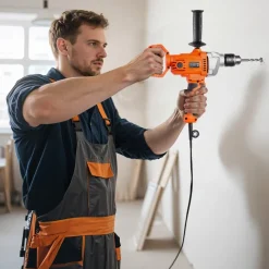 VEVOR Drill Mixer, 5/8 inch Corded Electric Drill Mixer Set, 0-850RPM 5.8A Mixing Drills, Mixing Drills Machine with D-Handle for Drilling & Blending, Handheld Cement Mixers for Fodder, Paint, Cement
