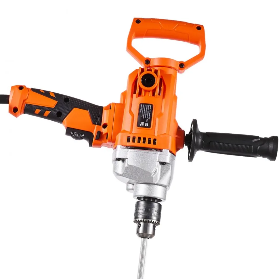 VEVOR Drill Mixer, 1/2 inch Corded Electric Drill Mixer Set, 0-850RPM 5.4A Mixing Drills, Mixing Drills Machine with D-Handle for Drilling & Blending, Handheld Cement Mixers for Fodder, Paint, Cement
