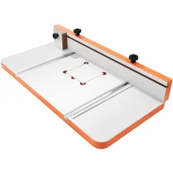 VEVOR Drill Press Table, 24 in x 12 in, Worktable with an Adjustable Fence and Stop Block, Highly Compatible T-Slots, MDF Tabletop, Built-In Scale, Support Multiple Clamps and Vises, for Drill Presses