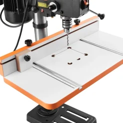 VEVOR Drill Press Table, 24 in x 12 in, Worktable with an Adjustable Fence and Stop Block, Highly Compatible T-Slots, MDF Tabletop, Built-In Scale, Support Multiple Clamps and Vises, for Drill Presses
