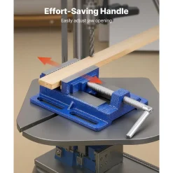 VEVOR Drill Press Vise, 6 Inch Jaw Width, Portable Bench Vise, Slotted Base for Easy Installation, Durable Cast Iron Construction, Workbench Vice, for Woodworking, Metalworking, Drilling, and Cutting