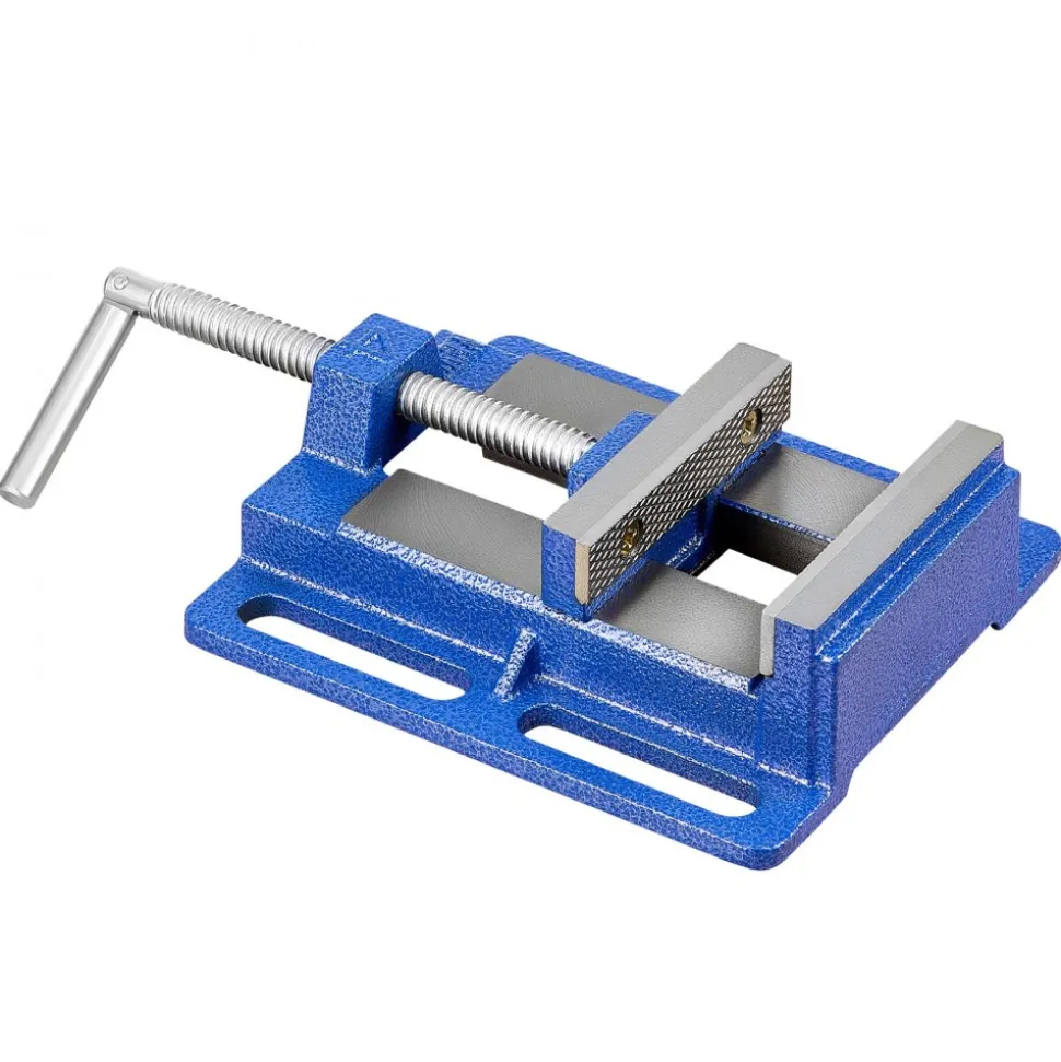 VEVOR Drill Press Vise, 6 Inch Jaw Width, Portable Bench Vise, Slotted Base for Easy Installation, Durable Cast Iron Construction, Workbench Vice, for Woodworking, Metalworking, Drilling, and Cutting