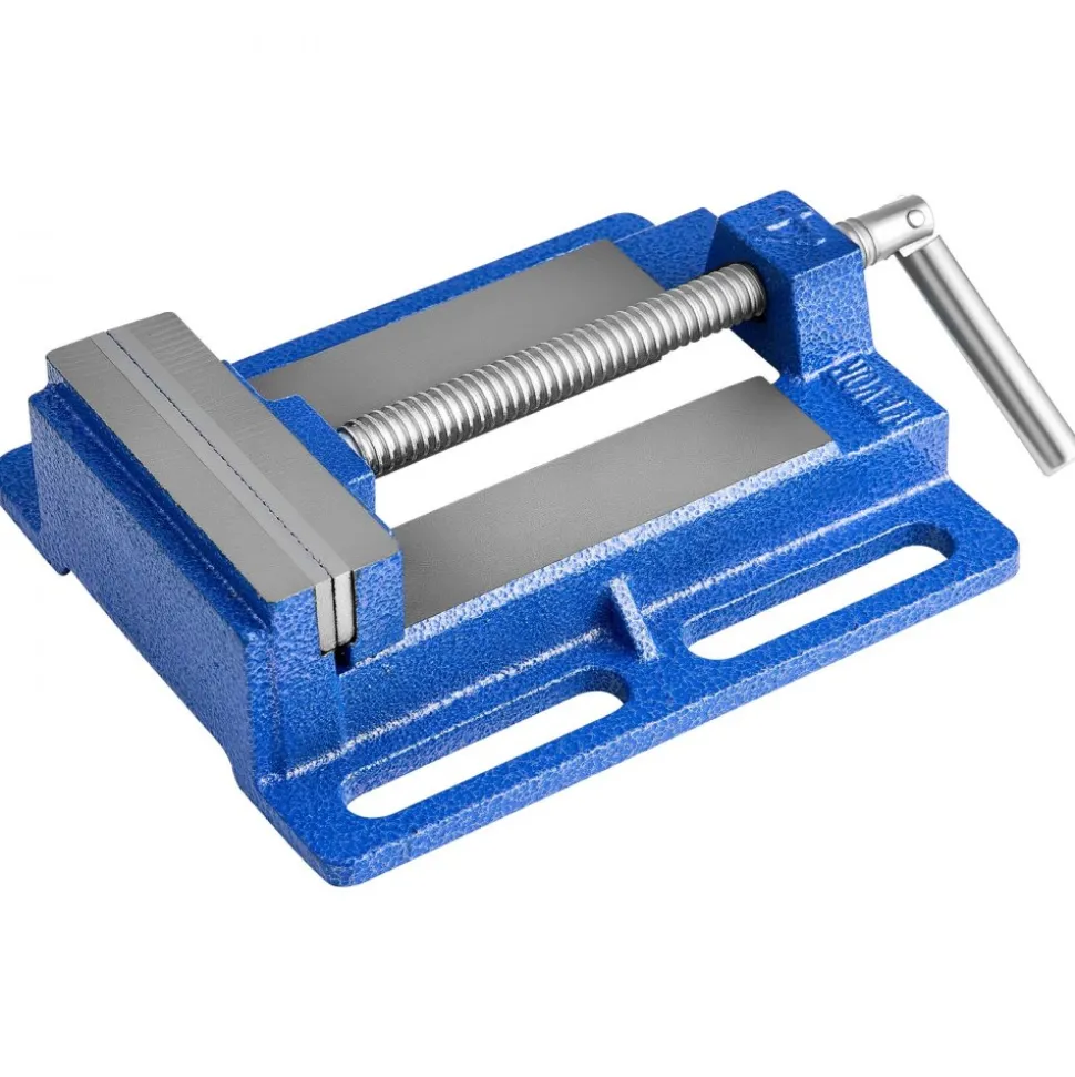 VEVOR Drill Press Vise, 6 Inch Jaw Width, Portable Bench Vise, Slotted Base for Easy Installation, Durable Cast Iron Construction, Workbench Vice, for Woodworking, Metalworking, Drilling, and Cutting