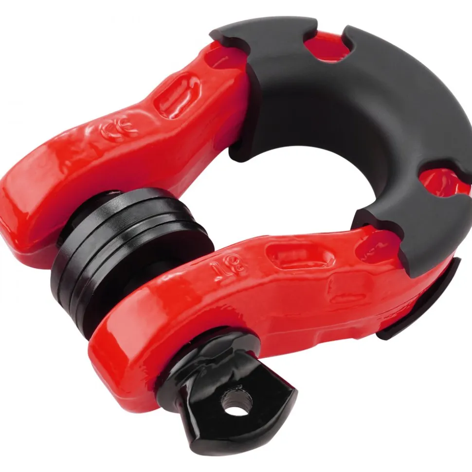 VEVOR 3/4" D-Ring Shackle, 2 Pack Alloy Steel Shackles 66139 lbs (30 Ton) Break Strength with 7/8" Screw Pin, Isolators & Washers, Heavy Duty Off Road Vehicle Recovery Shackle for Jeep Truck, Red