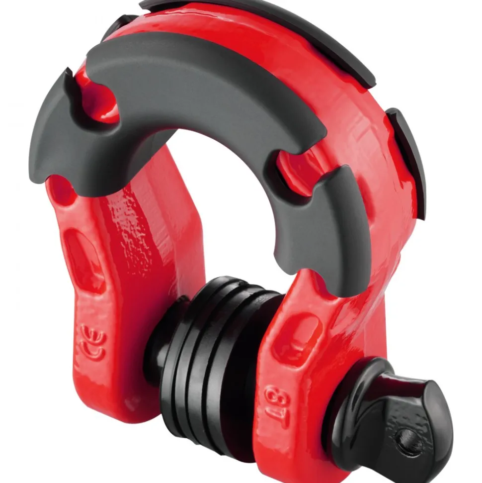 VEVOR 3/4" D-Ring Shackle, 2 Pack Alloy Steel Shackles 66139 lbs (30 Ton) Break Strength with 7/8" Screw Pin, Isolators & Washers, Heavy Duty Off Road Vehicle Recovery Shackle for Jeep Truck, Red