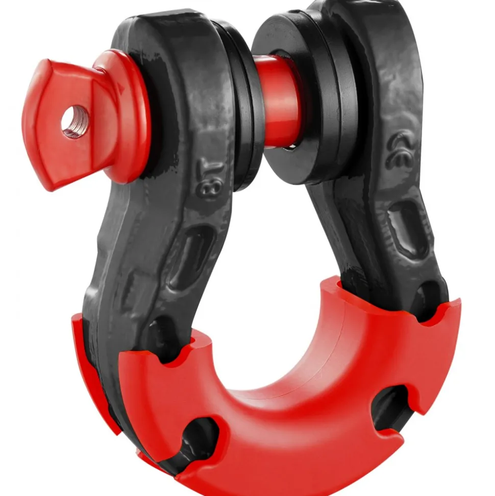 VEVOR 3/4" D-Ring Shackle, 2 Pack Alloy Steel Shackles 66139 lbs (30 Ton) Break Strength with 7/8" Screw Pin, Isolators & Washers, Heavy Duty Off Road Vehicle Recovery Shackle for Jeep Truck, Black