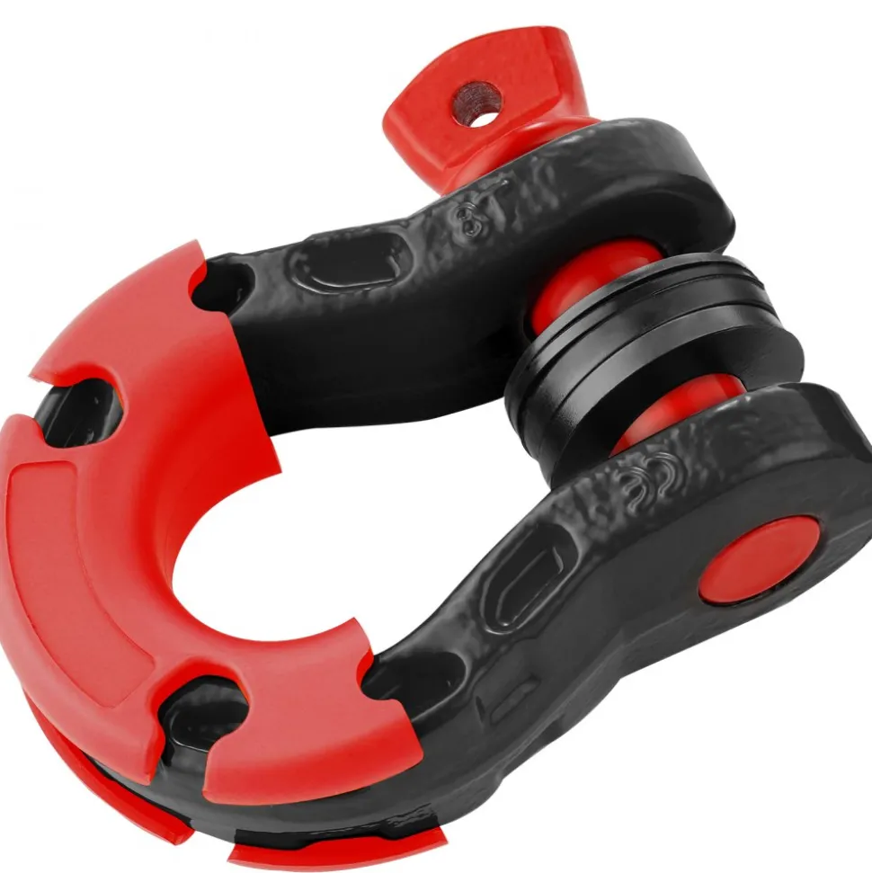 VEVOR 3/4" D-Ring Shackle, 2 Pack Alloy Steel Shackles 66139 lbs (30 Ton) Break Strength with 7/8" Screw Pin, Isolators & Washers, Heavy Duty Off Road Vehicle Recovery Shackle for Jeep Truck, Black