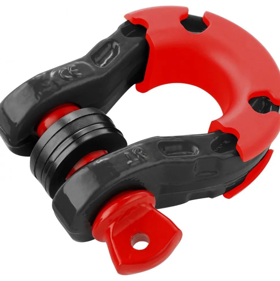 VEVOR 3/4" D-Ring Shackle, 2 Pack Alloy Steel Shackles 66139 lbs (30 Ton) Break Strength with 7/8" Screw Pin, Isolators & Washers, Heavy Duty Off Road Vehicle Recovery Shackle for Jeep Truck, Black