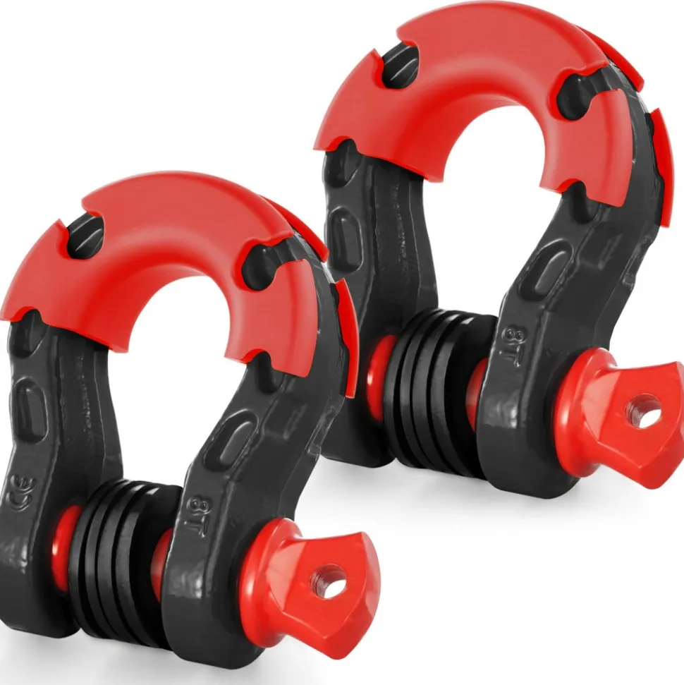 VEVOR 3/4" D-Ring Shackle, 2 Pack Alloy Steel Shackles 66139 lbs (30 Ton) Break Strength with 7/8" Screw Pin, Isolators & Washers, Heavy Duty Off Road Vehicle Recovery Shackle for Jeep Truck, Black