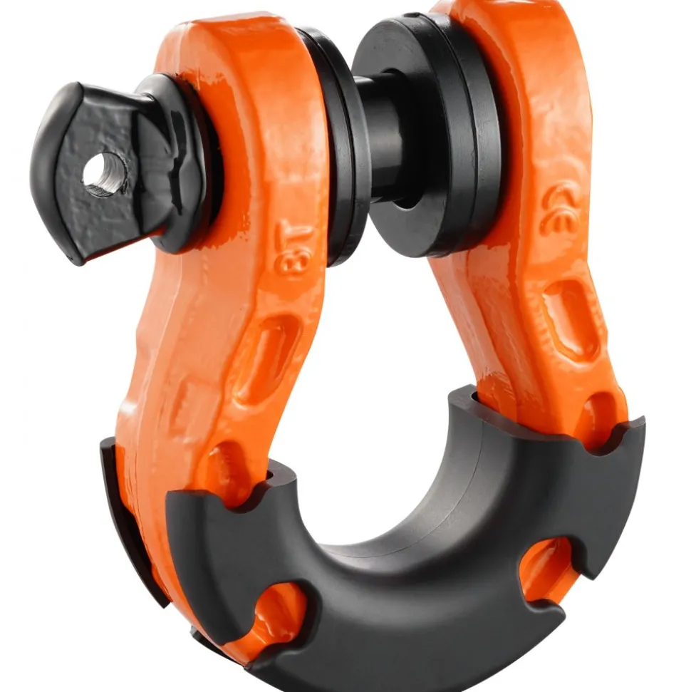 VEVOR 3/4" D-Ring Shackle, 2 Pack Alloy Steel Shackles 66139 lbs (30 Ton) Break Strength with 7/8" Screw Pin, Isolators & Washers, Heavy Duty Off Road Vehicle Recovery Shackle for Jeep Truck, Orange