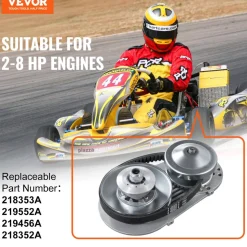 VEVOR Drive Clutch, 2-8HP Engine, 2000 RPM High-Strength Drive Clutch with Asymmetric Designed Wheels & Robust Rubber Belt, Sturdy & Durable Clutch with Full Accessories, Fit for Various Engines