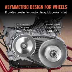 VEVOR Drive Clutch, 2-8HP Engine, 2000 RPM High-Strength Drive Clutch with Asymmetric Designed Wheels & Robust Rubber Belt, Sturdy & Durable Clutch with Full Accessories, Fit for Various Engines