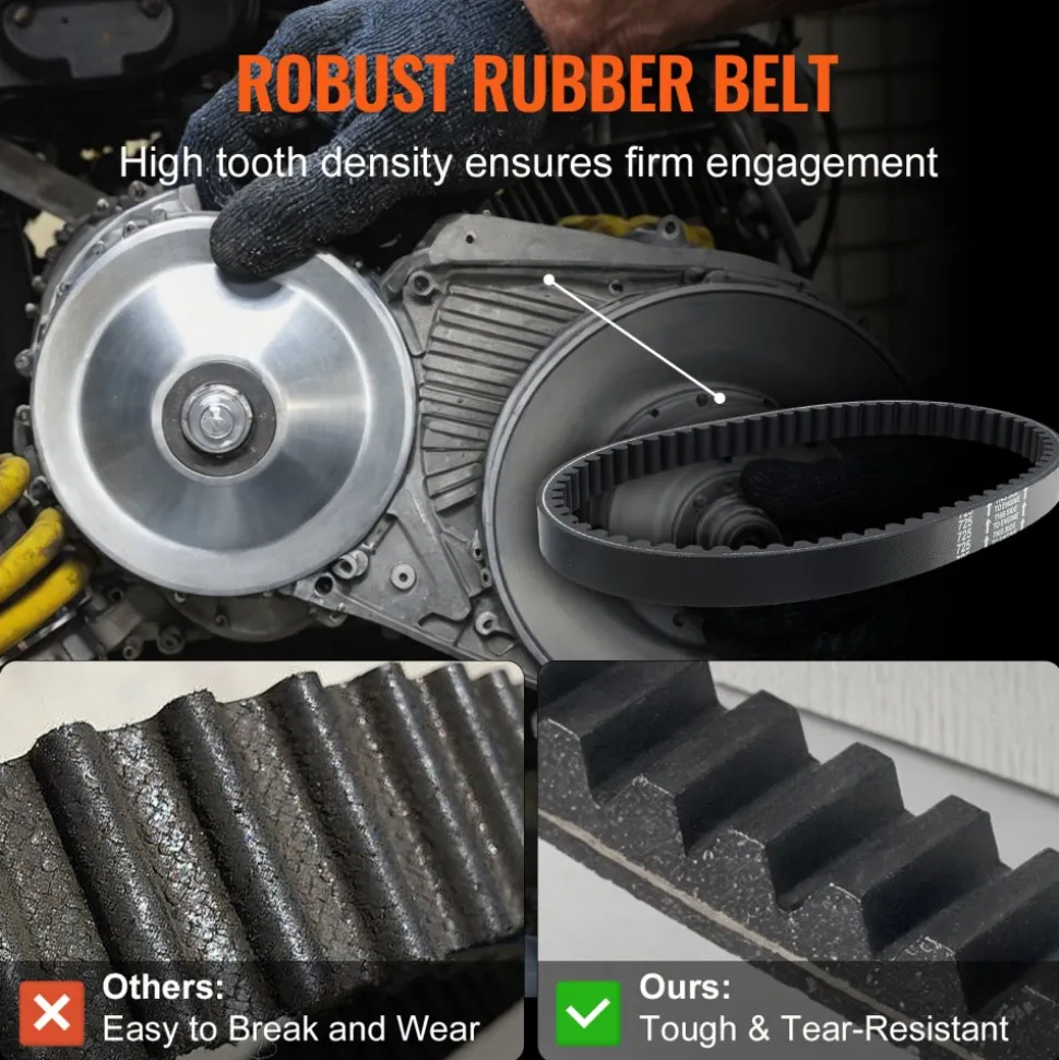 VEVOR Drive Clutch, 2-8HP Engine, 2000 RPM High-Strength Drive Clutch with Asymmetric Designed Wheels & Robust Rubber Belt, Sturdy & Durable Clutch with Full Accessories, Fit for Various Engines