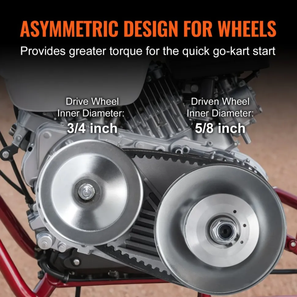 VEVOR Drive Clutch, 2-8HP Engine, 2000 RPM High-Strength Drive Clutch with Asymmetric Designed Wheels & Robust Rubber Belt, Sturdy & Durable Clutch with Full Accessories, Fit for Various Engines