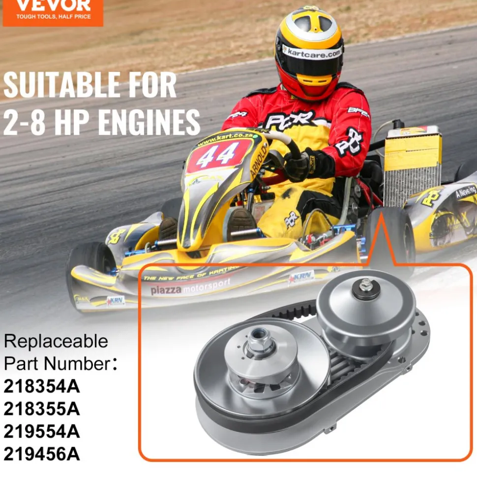 VEVOR Drive Clutch, 2-8HP Engine, 2000 RPM High-Strength Drive Clutch with Asymmetric Designed Wheels & Robust Rubber Belt, Sturdy & Durable Clutch with Full Accessories, Fit for Various Engines