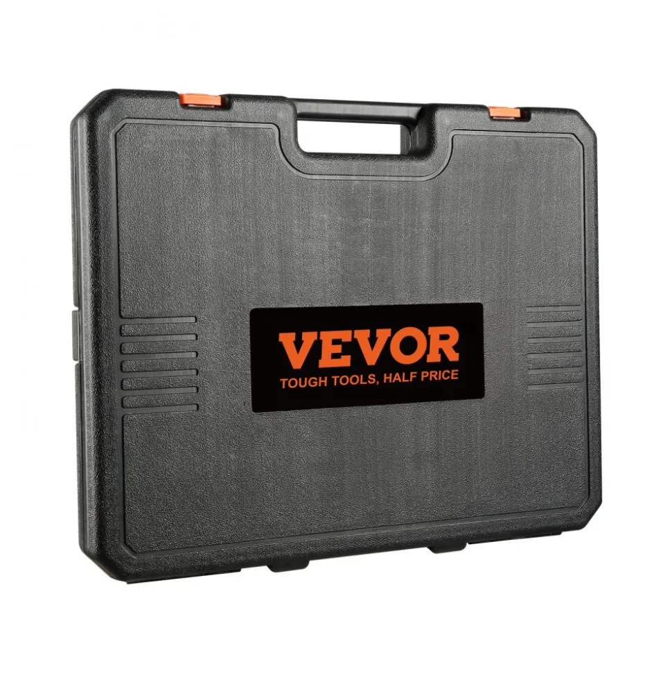 VEVOR 1/2" Drive Impact Socket Set, 65 Piece Socket Set SAE 3/8" to 1-1/4" and Metric 10-24mm, 6 Point Cr-V Alloy Steel for Auto Repair, Rugged Construction, Easy-to-Read Size Markings, Storage Case