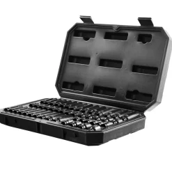 VEVOR Drive Impact Socket Set 1/4"  - 14 Piece Deep Socket Set Metric 4-15mm - 6 Point Cr-Mo Alloy Steel for Auto Repair - Easy-to-Read Size Markings - Rugged Construction - Socket Organizer