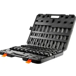 VEVOR 1/2" Drive Impact Socket Set, 43 Piece Deep & Shallow Socket Set SAE 3/8" to 1-1/2", 6 Point Cr-Mo Alloy Steel for Auto Repair, Easy-to-Read Size Markings, Rugged Construction, Storage Case