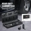 VEVOR 3/8" Drive Impact Socket Set, 15 Piece Deep Socket Set Metric 8-22mm, 6 Point Cr-Mo Alloy Steel for Auto Repair, Easy-to-Read Size Markings, Rugged Construction, Includes Storage Case