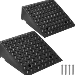 VEVOR Driveway Curb Ramp, 7000 lbs Load Capacity, 7 Inches Rise Height Heavy Duty Curbside Bridge Ramp with Drainage Tank for Wheelchairs, Strollers, Motorcycles, Cars, Lawn Mowers & Trailers, 2 Pack