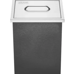 VEVOR Drop in Ice Chest, 14"L x 12"W x 18"H Stainless Steel Ice Cooler, Commercial Ice Bin with Cover, 40 qt Outdoor Kitchen Ice Bar, Drain-pipe and Drain Plug Included, for Cold Wine Beer