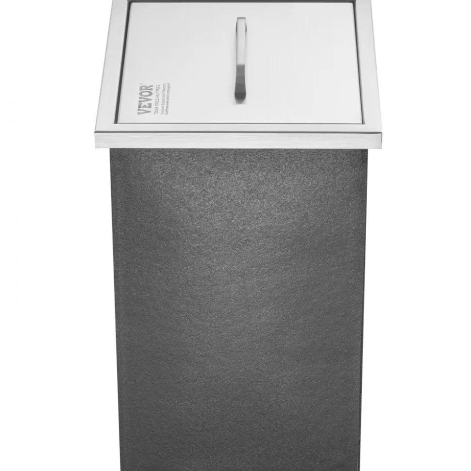 VEVOR Drop in Ice Chest, 14"L x 12"W x 18"H Stainless Steel Ice Cooler, Commercial Ice Bin with Cover, 40 qt Outdoor Kitchen Ice Bar, Drain-pipe and Drain Plug Included, for Cold Wine Beer