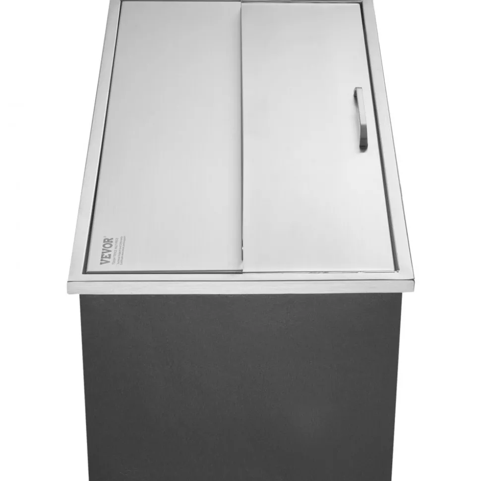 VEVOR Drop in Ice Chest, 36"L x 18"W x 14"H Stainless Steel Ice Cooler, Commercial Ice Bin with Sliding Cover, 40.9 qt Outdoor Kitchen Ice Bar, Drain-pipe and Drain Plug Included, for Cold Wine Beer