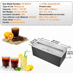 VEVOR Drop in Ice Chest, 36