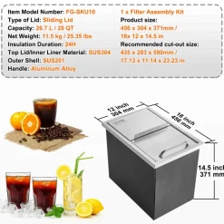 VEVOR Drop in Ice Chest, 18