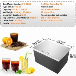 VEVOR Drop in Ice Chest, 28