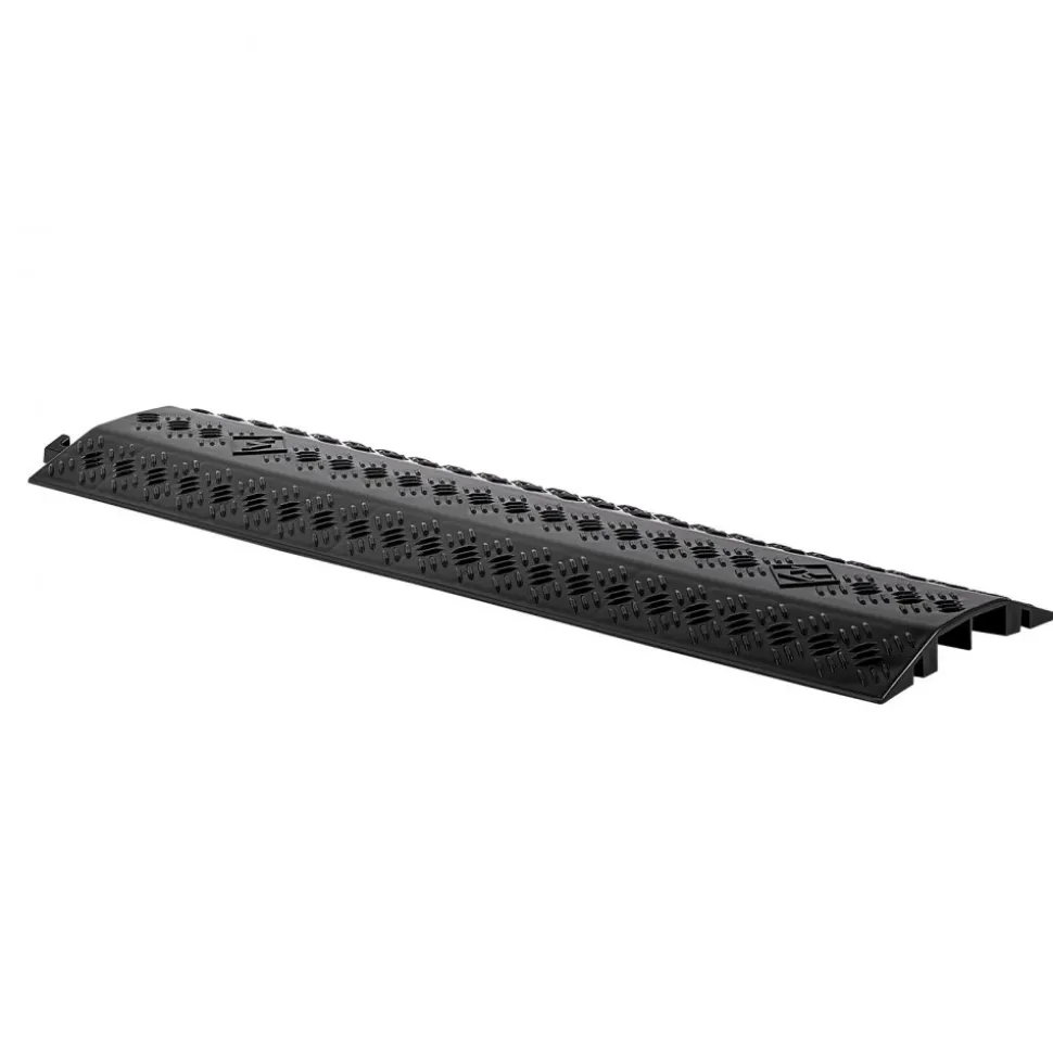 VEVOR Drop Over Cable Cover, 17,500 lbs/Axle Load Capacity, 2 Channel Heavy Duty Floor Cord Cover, Cable Hose Protector Ramp, for Indoor, High Walking Traffic Areas, Home, Office, Warehouse, 2 Pack