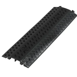 VEVOR Drop Over Cable Cover, 17,500 lbs/Axle Load Capacity, 2 Channel Heavy Duty Floor Cord Cover, Cable Hose Protector Ramp, for Indoor, High Walking Traffic Areas, Home, Office, Warehouse, 2 Pack