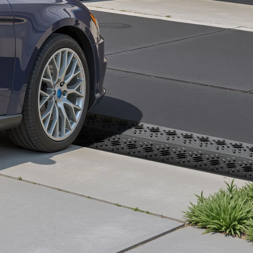 VEVOR Drop Over Cable Cover, 17,500 lbs/Axle Load Capacity, 2 Channel Heavy Duty Floor Cord Cover, Cable Hose Protector Ramp, for Indoor, High Walking Traffic Areas, Home, Office, Warehouse, 2 Pack