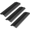 VEVOR Drop Over Cable Cover, 17,500 lbs/Axle Load Capacity, 2 Channel Heavy Duty Floor Cord Cover, Cable Hose Protector Ramp, for Indoor, High Walking Traffic Areas, Home, Office, Warehouse, 3 Pack