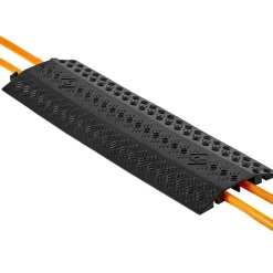 VEVOR Drop Over Cable Cover, 17,500 lbs/Axle Load Capacity, 2 Channel Heavy Duty Floor Cord Cover, Cable Hose Protector Ramp, for Indoor, High Walking Traffic Areas, Home, Office, Warehouse, 3 Pack