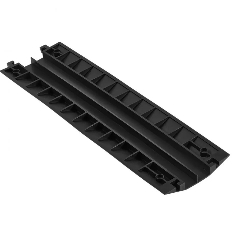 VEVOR Drop Over Cable Cover, 17,500 lbs/Axle Load Capacity, 2 Channel Heavy Duty Floor Cord Cover, Cable Hose Protector Ramp, for Indoor, High Walking Traffic Areas, Home, Office, Warehouse, 1 Pack