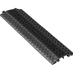 VEVOR Drop Over Cable Cover, 17,500 lbs/Axle Load Capacity, 2 Channel Heavy Duty Floor Cord Cover, Cable Hose Protector Ramp, for Indoor, High Walking Traffic Areas, Home, Office, Warehouse, 1 Pack